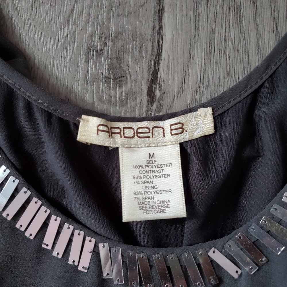 Arden B Gray Chiffon Sequins Cold Shoulder Dress - Picture 5 of 5